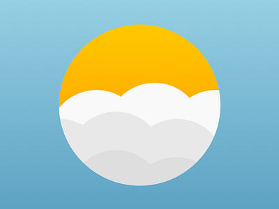 Partly Sunny Skies icon minimal vector