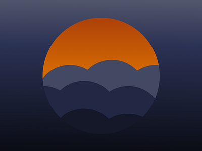 At dusk icon minimal sun sunset vector