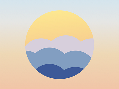 The Sound icon minimal pnw sun sunset vector
