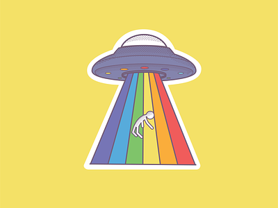 POC'S flaying saucer icon illustration logo ovni space spaceship sticker