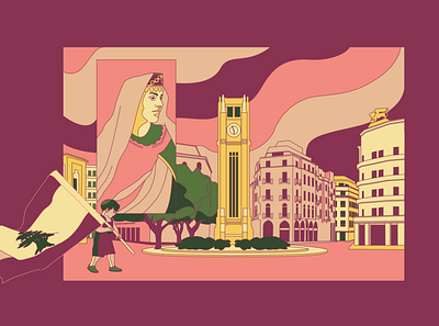 Ilustração O Beduíno arabic beirut branding drawing illustration lebanon postcard vector