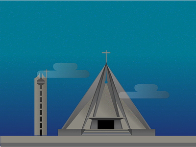Cathedral Our Lady of Sorrows branding brazil city branding design drawing icon illustration mikoko pernambuco vector