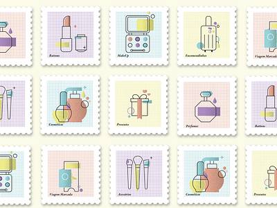 Nalu postage stamps app brand branding character design drawing icon logo mikoko ui vector