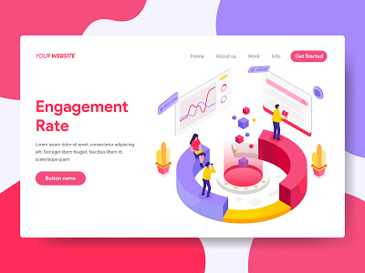 Engagement Rate Illustration design ecommerce flat illustration isometric isometric design isometric illustration landing page ui uidesign vector web website