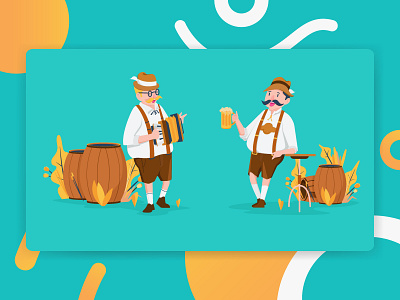 Illustration Germany people Festival characters design flat illustration landing page people ui vector web website