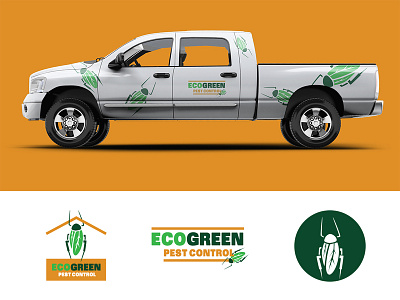 Green Pest Control branding icon logo vehicle wrap