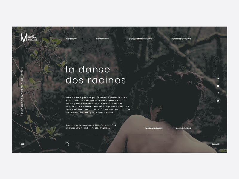 la danse des racines dance design ui ux video web webdesign website