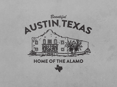 Beautiful Austin, Texas alamo austin illustration tshirt