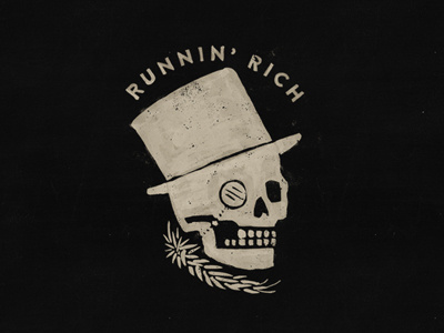 Runnin' Rich cycle ej grainger pinkies up rat rod rich skull
