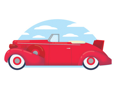 Carshow WIP car color flat illustration progress