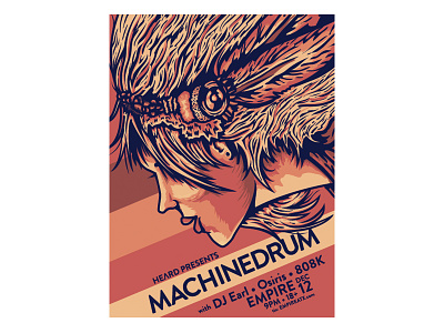 Machinedrum screenprinted poster color illustration music poster screenprint