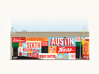 Old Poster is Old 6th austin mural sign paint texas type typography