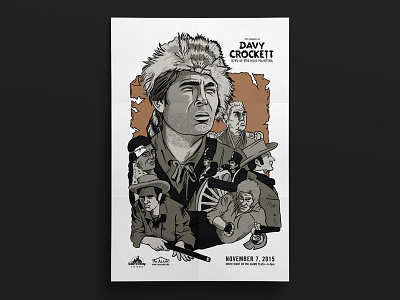 King of the Wild Frontier alamo davy crockett illustration poster squint texas