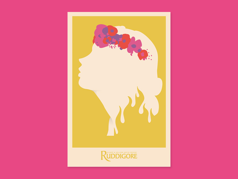 Ruddigore Poster simple screenprint play theatre austin gilbert and sullivan ruddigore