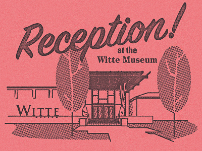 Reception illustration mid century modern texas vector vintage