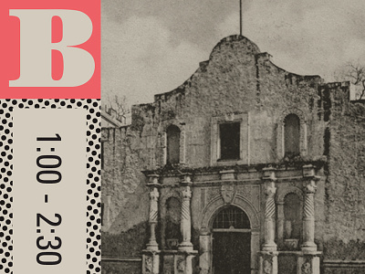 Program section alamo texas type typography vintage