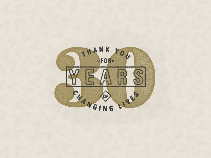 30 Year Volunteer logo lock up typography type vintage