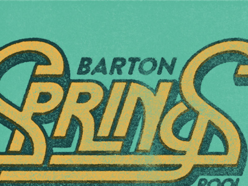 Barton Springs Custom Lettering logo austin texas typography type vintage lockup script font custom lettering