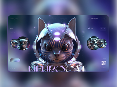 Neuro cat | Сайты на Tilda 3d 3dcat cinema4d illustration landing page madeontilda tilda ui ux ui elements web design