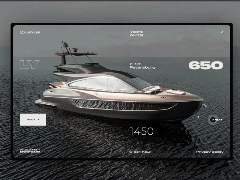 Lexus yacht rental concept animaiton animate animation design interaction design interface interface design landing page one page ui ui ux ui elements uidesign uiux web web design webdesign