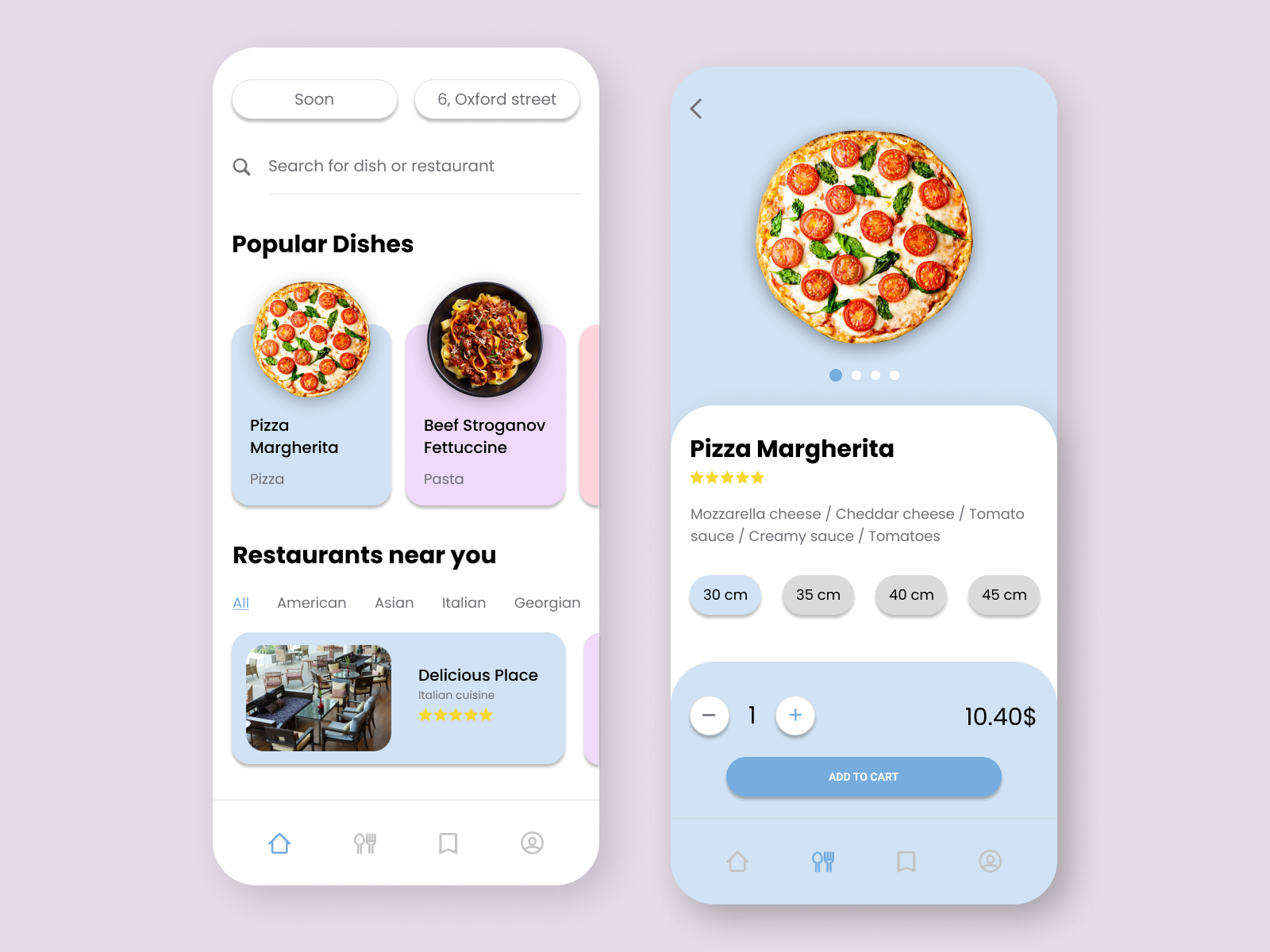 Food delivery app concept by Yuliia Konozenko on Dribbble