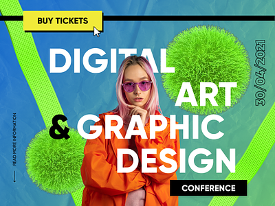Digital Art & Graphic Design Conference 2021 art bright bright colors concept conference fashion landing page spring style uidesign uiux