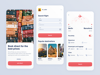 Flight Booking — Mobile App Concept app design flat graphic design ios minimal mobile ui ui design ux vector web
