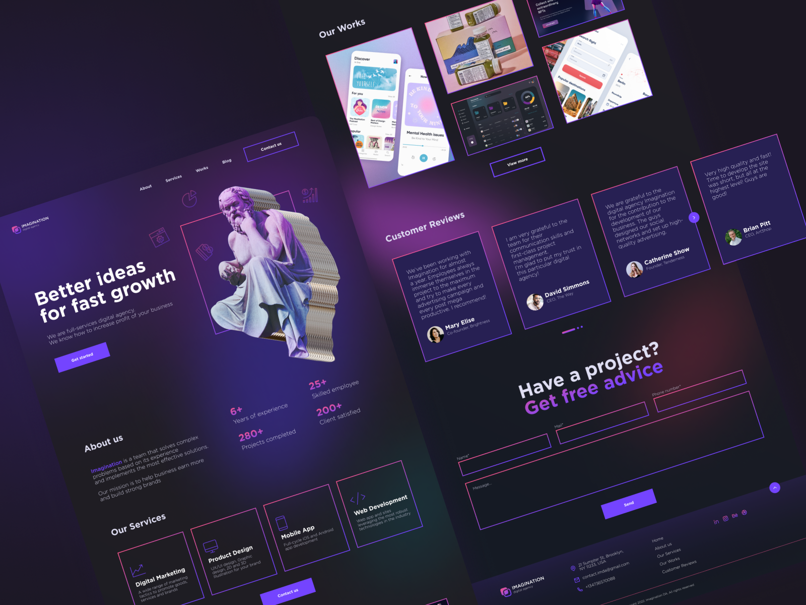 Imagination - Digital Agency Landing page (details) by Yuliia Konozenko ...