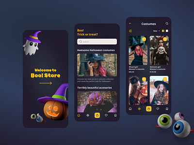 Halloween Store app concept ghost halloween ios mobile online store pumpkin spooky uidesign uiux web
