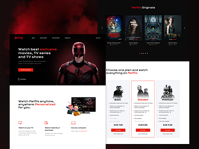 Netflix Landing Page concept daredevil design landing page netflix ui ux web