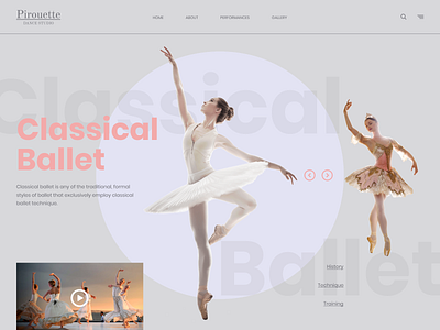 Ballet studio home page art ballerina ballet beautiful dance dance studio home page passion uidesign web