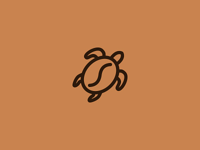 Turtle And Coffee Bean Logo Design