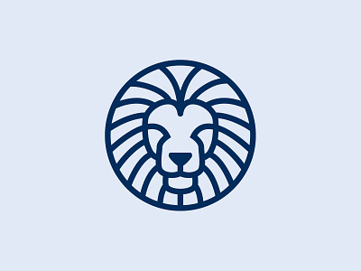 Circle Shield Lion Head Logo Designs