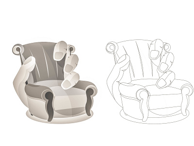 Armchair design illustration vector