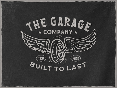 The Garage Company branding design distressed flags illustration label lettering logo logo type motorcycle packaging raw type vintage