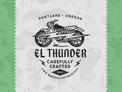 The Thunder apparel branding design goods graphic design illustration lettering logo logotype motorcycle premade logo t-shirt type typography vector
