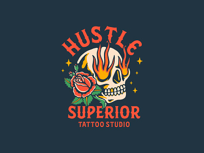 Hustle Superior branding design illustration lettering logo type typography vector