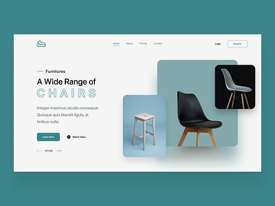 Furniture - Landing Page chair design figma furniture landing page minimal office ui vector web