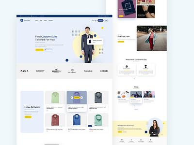 Modiste - Landing Page apparel business clothes design figma landing page minimal tailor ui ux website