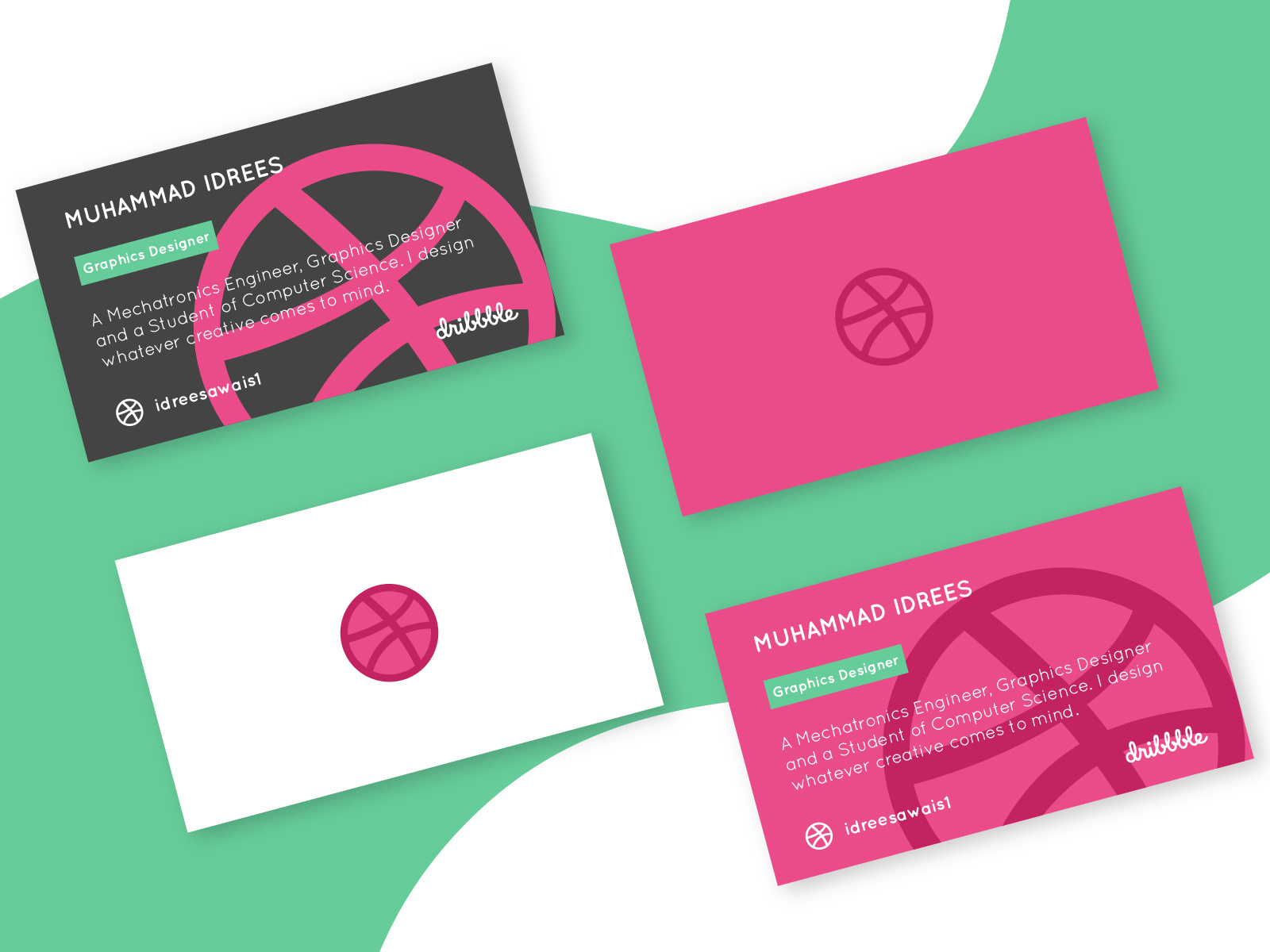 Dribbble Business Card by Muhammad Idrees on Dribbble