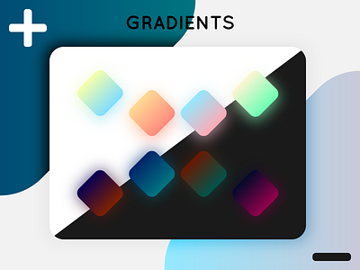 Gradients Positive & Negative design flat gradient inverted minimal negative positive vector