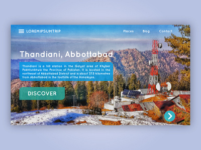 LoremIpsumTrip - Thandiani cold design flat gradient minimal mountains pakistan snow tour trip ui ux vector web website winter