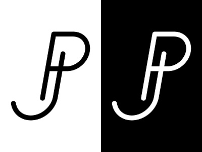 Jeffrey Poston - Logo black and white branding design flat logo minimal signature vector