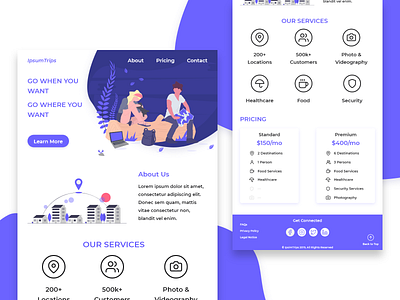 Ipsum Trips branding concept design design flat illustration minimal ui ux vector web website