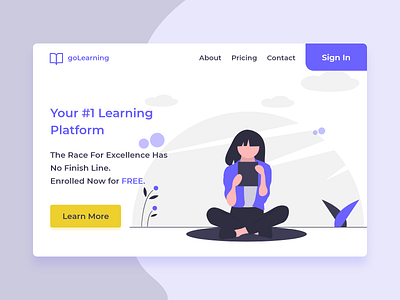 goLearning (Concept) adobe xd app branding concept concept design design design for fun education education website flat illustration learning minimal ui ux vector web website