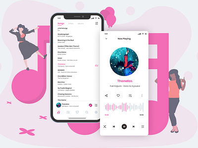 Simple Music Player app concept design design figma flat illustration iphone minimal music music player songs ui ux vector web