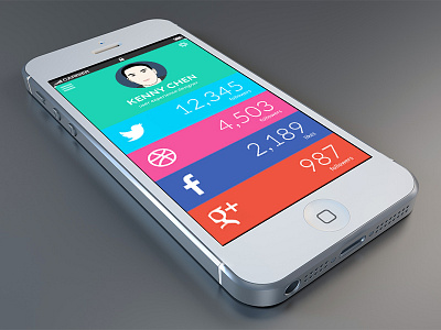 Social Profile Flat UI Dashboard dashboard flat ios iphone profile ui ux
