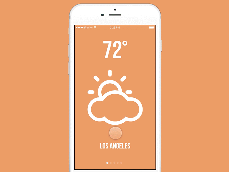 Weather Paging Animation with Framer animation flat ui framer framerjs gif iphone prototype sketch weather