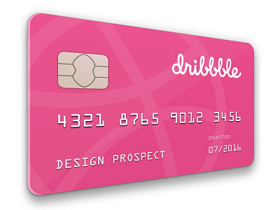 Dribbble Invite Giveaway - Credit Card credit card dribbble giveaway invite pink prospect sketch