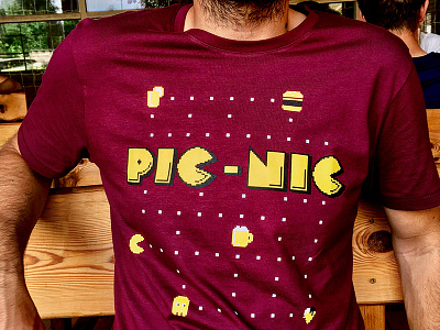 PIC-NIC T-shirt pac man pacman picnic t shirt tshirt